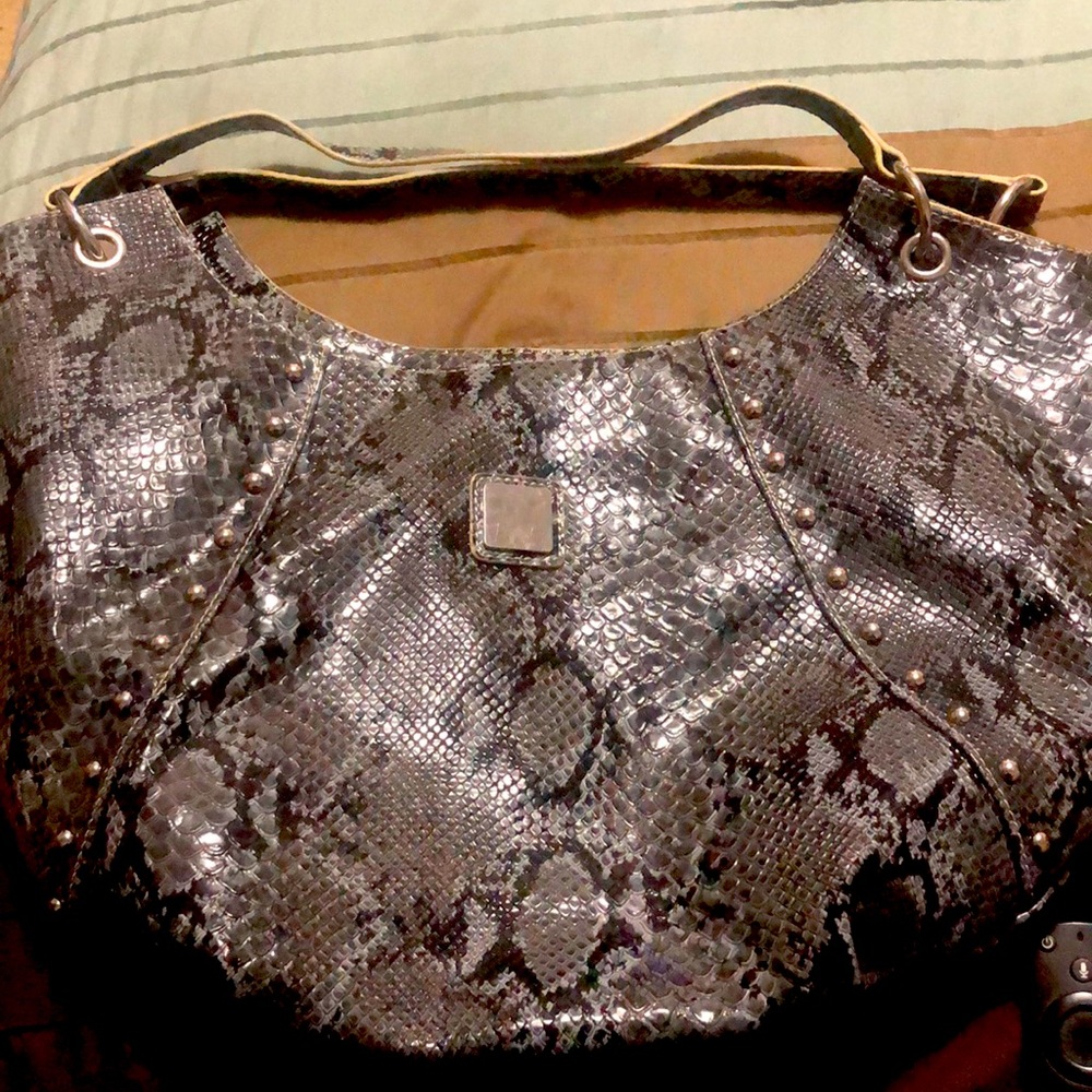 Cute black and white animal print purse